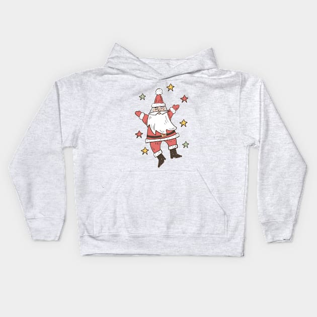 Retro Starry Santa Kids Hoodie by SWON Design